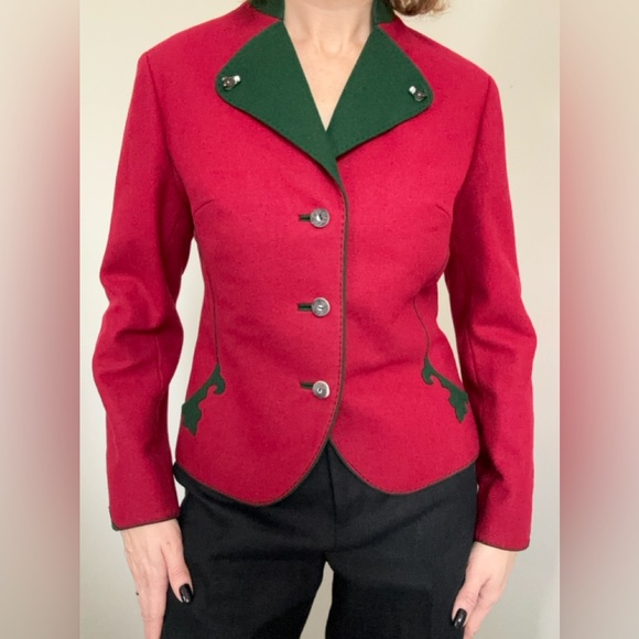 Austrian wool jacket vintage Bavarian German size S-M - Picture 1 of 16